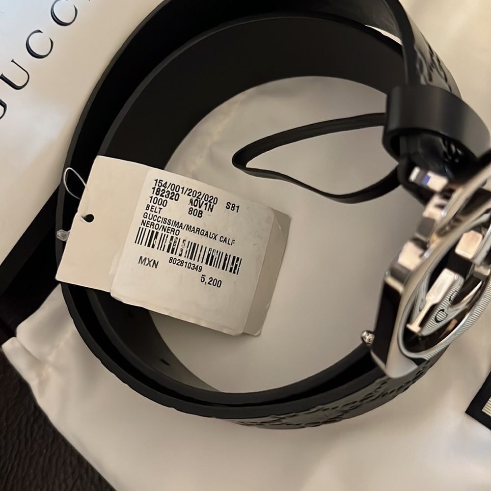 Gucci Microguccissima GG leather mens belt - Picture 4 of 4